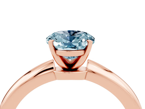 Rose gold Oval Cut Aquamarine Solitaire Ring with Six-Prong Setting and Classic Band_4