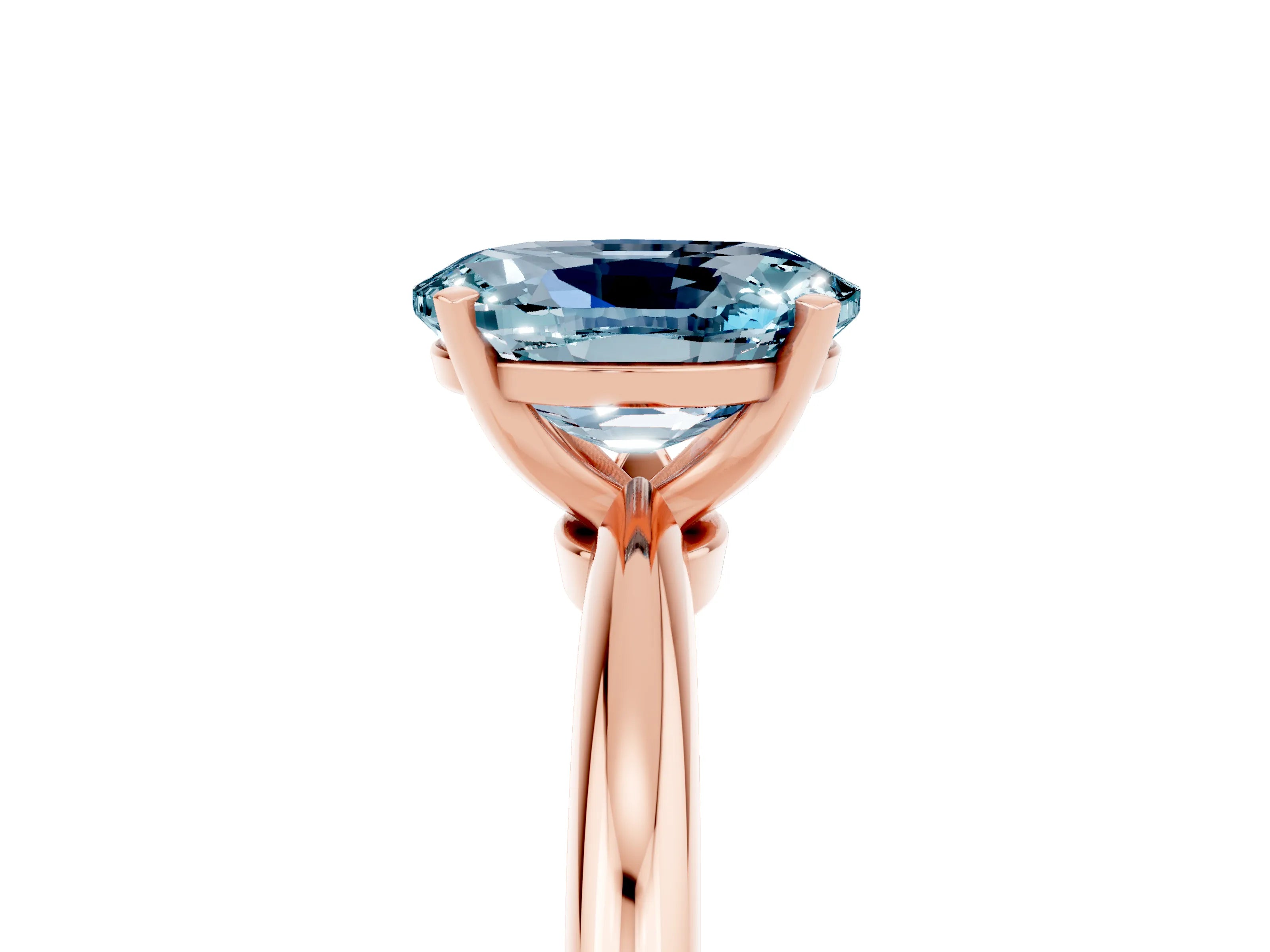 Rose gold Oval Cut Aquamarine Solitaire Ring with Six-Prong Setting and Classic Band_5