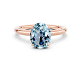 Rose gold Oval Cut Aquamarine Solitaire Ring with Thin Band and Four-Prong Setting_12
