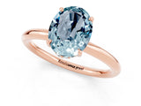 Rose gold Oval Cut Aquamarine Solitaire Ring with Thin Band and Four-Prong Setting_13