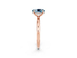 Rose gold Oval Cut Aquamarine Solitaire Ring with Thin Band and Four-Prong Setting_14
