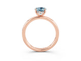 Rose gold Oval Cut Aquamarine Solitaire Ring with Thin Band and Four-Prong Setting_15