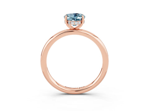 Rose gold Oval Cut Aquamarine Solitaire Ring with Thin Band and Four-Prong Setting_15
