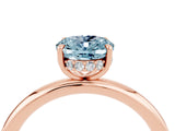 Rose gold Oval Cut Aquamarine Solitaire Ring with Thin Band and Four-Prong Setting_16