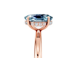 Rose gold Oval Cut Aquamarine Solitaire Ring with Thin Band and Four-Prong Setting_17
