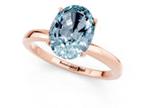 Rose gold Oval Cut Aquamarine Solitaire Ring with Thin Band and Prong Setting_13