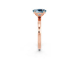 Rose gold Oval Cut Aquamarine Solitaire Ring with Thin Band and Prong Setting_14