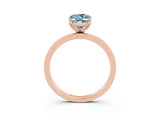 Rose gold Oval Cut Aquamarine Solitaire Ring with Thin Band and Prong Setting_15