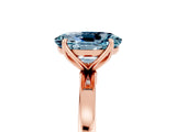 Rose gold Oval Cut Aquamarine Solitaire Ring with Thin Band and Prong Setting_17