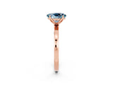 Rose gold Oval Cut Aquamarine Solitaire Ring with Thin Band and Prong Setting_26
