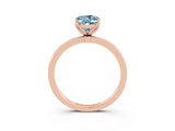 Rose gold Oval Cut Aquamarine Solitaire Ring with Thin Band and Prong Setting_27