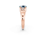 Rose gold Oval Cut Aquamarine Solitaire Ring with Wide Band and Prong Setting_2