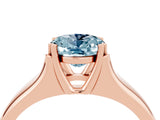 Rose gold Oval Cut Aquamarine Solitaire Ring with Wide Band and Prong Setting_4