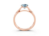 Rose gold Oval Cut Aquamarine Solitaire Twist Band Prong Setting Ring_39