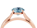 Rose gold Oval Cut Aquamarine Solitaire Twist Band Prong Setting Ring_40