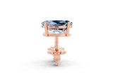 Rose gold Oval Cut Aquamarine Stud Earrings_32