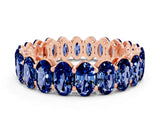 Rose gold Oval Cut Blue Sapphire Eternity Band with Shared Prong Setting
