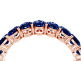 Rose gold Oval Cut Blue Sapphire Eternity Band with Shared Prong Setting_4