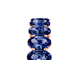 Rose gold Oval Cut Blue Sapphire Eternity Band with Shared Prong Setting_5