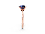 Rose gold Oval Cut Blue Sapphire Solitaire Engagement Ring with Classic Band and Four-Prong Setting_14