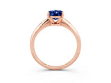 Rose gold Oval Cut Blue Sapphire Solitaire Engagement Ring with Classic Band and Four-Prong Setting_15