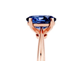 Rose gold Oval Cut Blue Sapphire Solitaire Engagement Ring with Classic Band and Four-Prong Setting_17