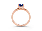 Rose gold Oval Cut Blue Sapphire Solitaire Engagement Ring with Classic Band and Four-Prong Setting_27