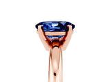 Rose gold Oval Cut Blue Sapphire Solitaire Engagement Ring with Round Band and Four-Prong Setting_5