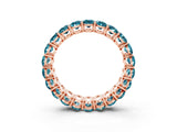 Rose gold Oval Cut Blue Topaz Eternity Band with Shared Prong Setting_3