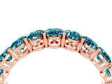 Rose gold Oval Cut Blue Topaz Eternity Band with Shared Prong Setting_4