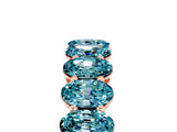 Rose gold Oval Cut Blue Topaz Eternity Band with Shared Prong Setting_5