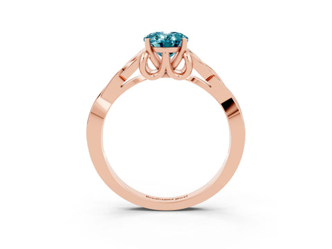 Rose gold Oval Cut Blue Topaz Solitaire Celtic Knot Ring with Four-Prong Setting_15