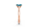 Rose gold Oval Cut Blue Topaz Solitaire Engagement Ring with Cathedral Setting and Four-Prong Mount_26