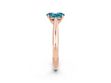Rose gold Oval Cut Blue Topaz Solitaire Engagement Ring with Cathedral Setting and Four-Prong Mount_68