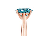 Rose gold Oval Cut Blue Topaz Solitaire Engagement Ring with Cathedral Setting and Four-Prong Mount_71