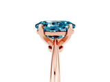 Rose gold Oval Cut Blue Topaz Solitaire Engagement Ring with Classic Band and Four-Prong Setting_29