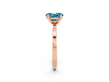 Rose gold Oval Cut Blue Topaz Solitaire Engagement Ring with Classic Band and Four-Prong Setting_38
