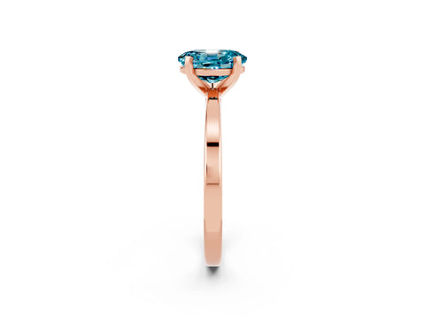 Rose gold Oval Cut Blue Topaz Solitaire Engagement Ring with Classic Band and Four-Prong Setting_38