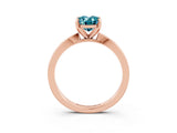 Rose gold Oval Cut Blue Topaz Solitaire Engagement Ring with Classic Band and Four-Prong Setting_39
