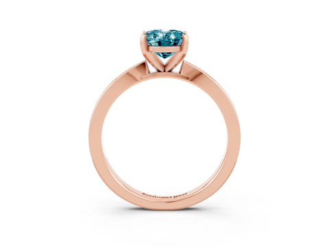 Rose gold Oval Cut Blue Topaz Solitaire Engagement Ring with Classic Band and Four-Prong Setting_39
