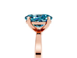 Rose gold Oval Cut Blue Topaz Solitaire Engagement Ring with Classic Band and Four-Prong Setting_41
