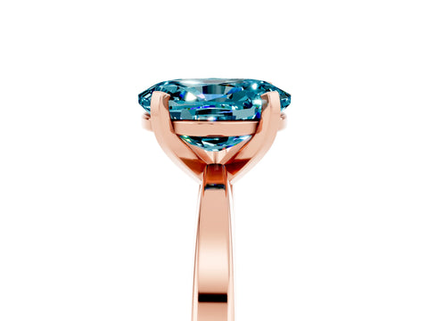 Rose gold Oval Cut Blue Topaz Solitaire Engagement Ring with Classic Band and Four-Prong Setting_41