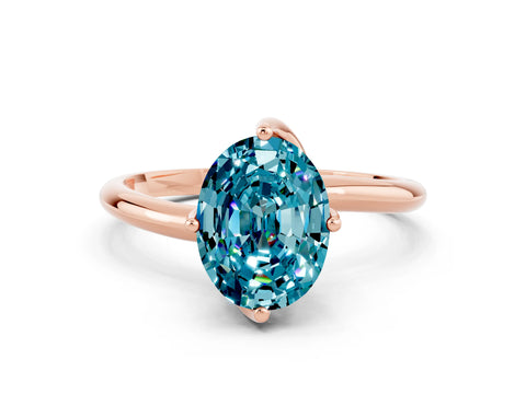Rose gold Oval Cut Blue Topaz Solitaire Engagement Ring with Four-Prong Setting and Classic Band_12