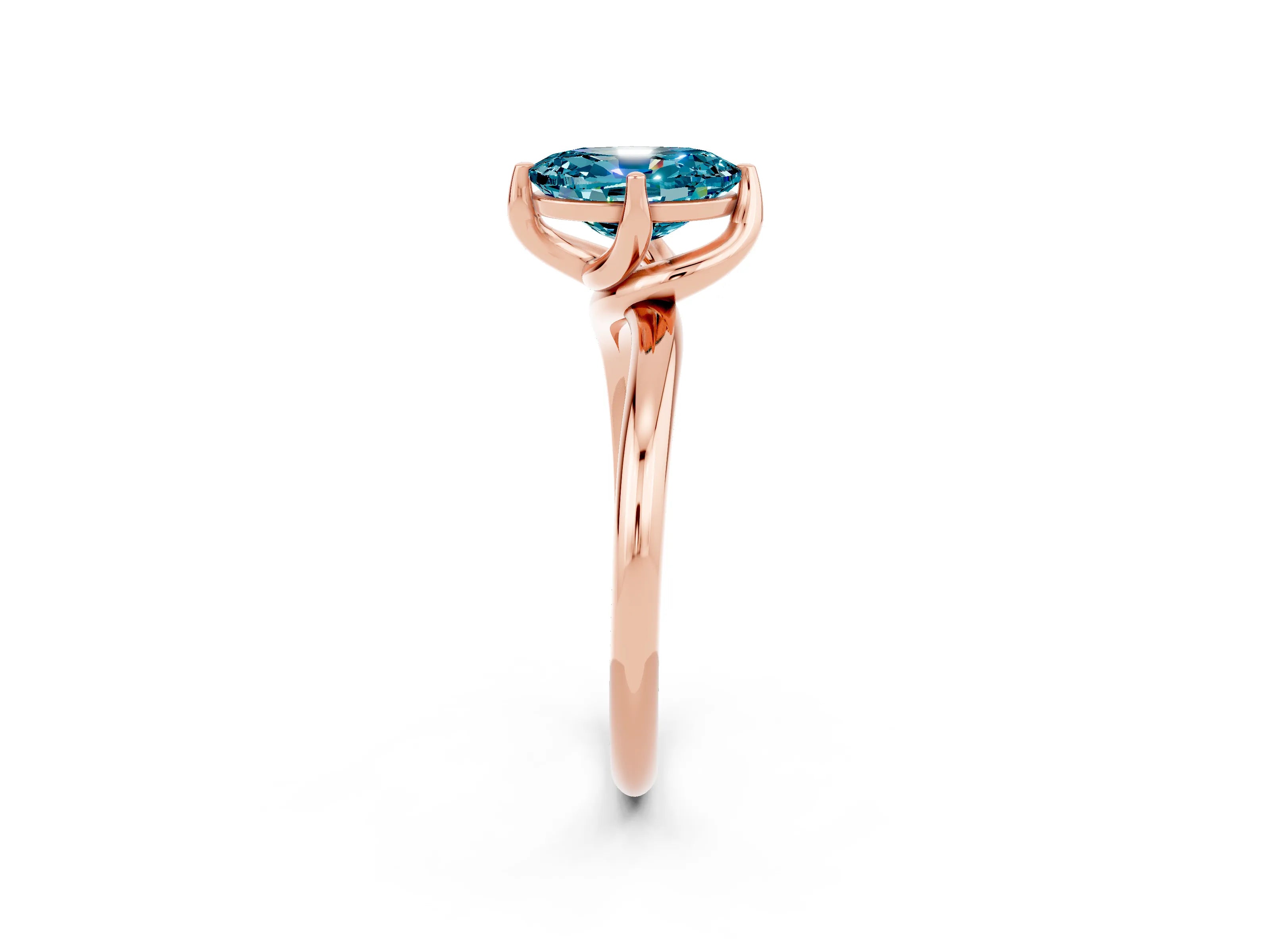 Rose gold Oval Cut Blue Topaz Solitaire Engagement Ring with Four-Prong Setting and Classic Band_14