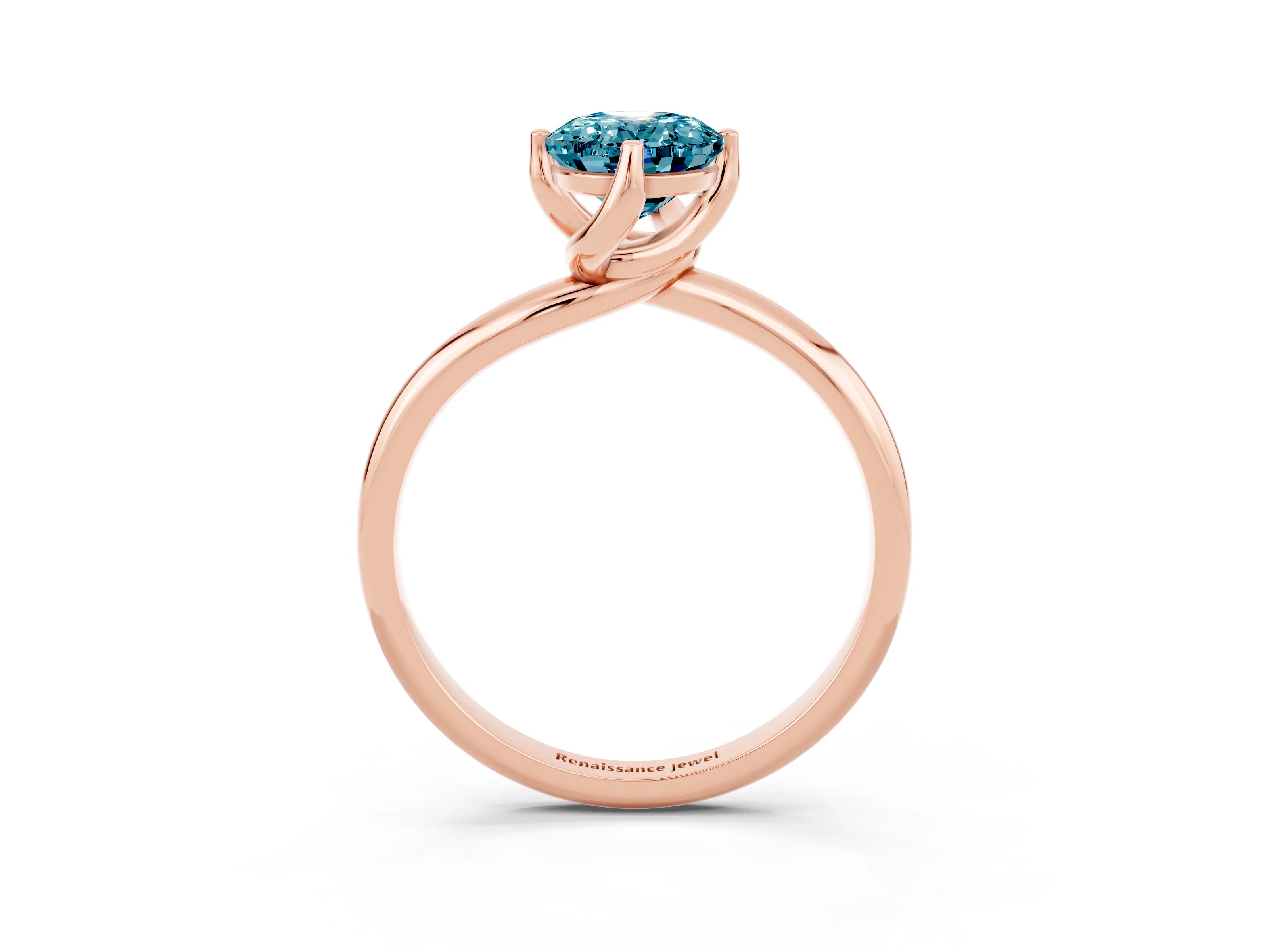 Rose gold Oval Cut Blue Topaz Solitaire Engagement Ring with Four-Prong Setting and Classic Band_15