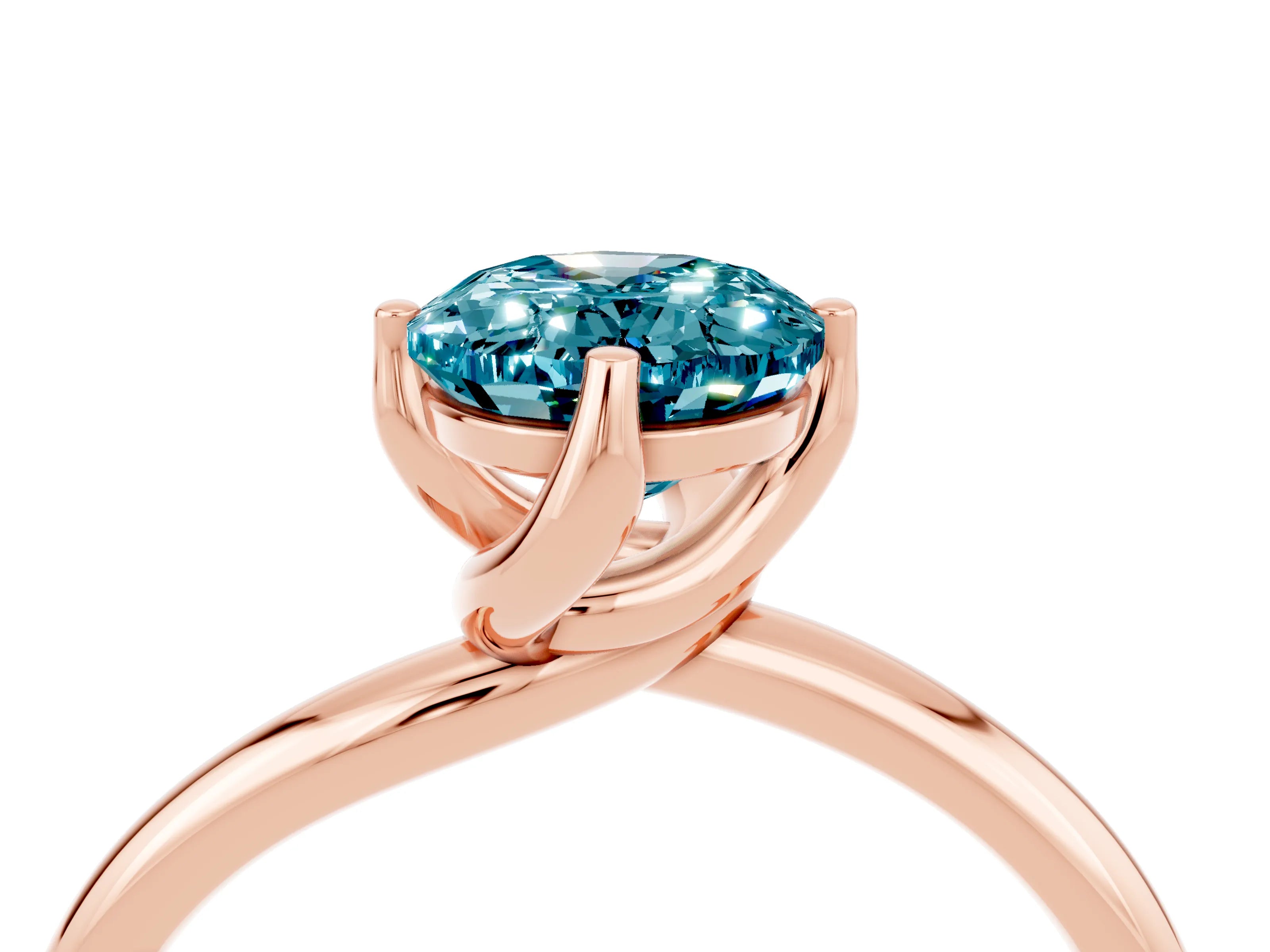 Rose gold Oval Cut Blue Topaz Solitaire Engagement Ring with Four-Prong Setting and Classic Band_16