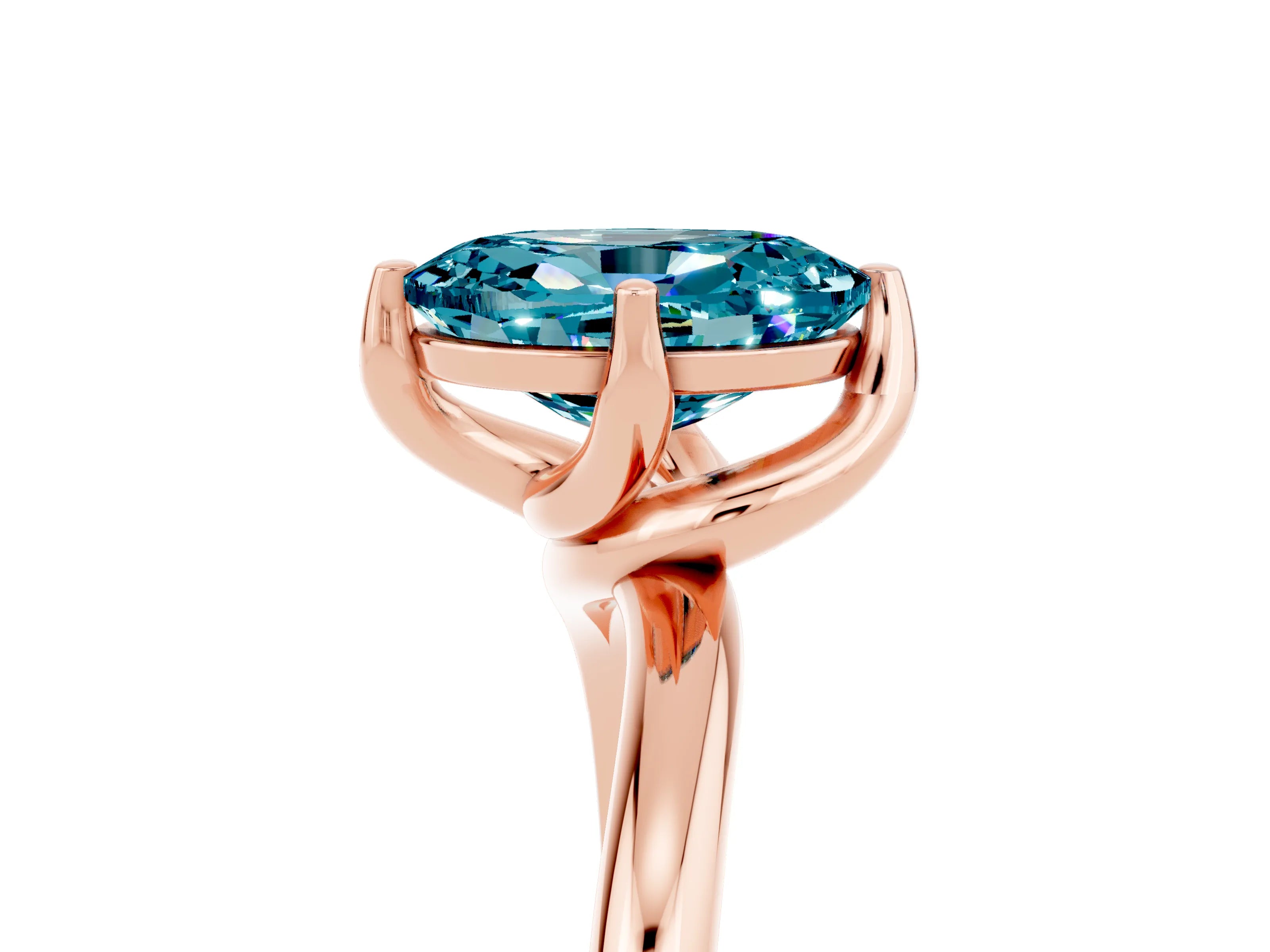 Rose gold Oval Cut Blue Topaz Solitaire Engagement Ring with Four-Prong Setting and Classic Band_17