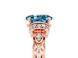 Rose gold Oval Cut Blue Topaz Solitaire Ring with Filigree Band and Four-Prong Setting_29