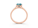 Rose gold Oval Cut Blue Topaz Solitaire Ring with Flower Prong Setting and Classic Band_15
