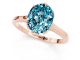 Rose gold Oval Cut Blue Topaz Solitaire Ring with Flower Prong Setting and Classic Band_37